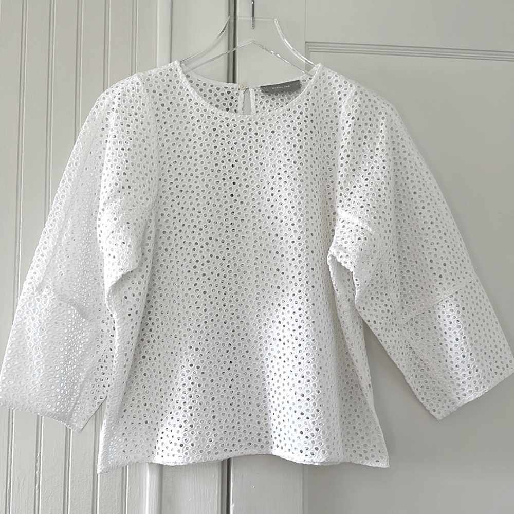 Everlane The Eyelet Lantern Top